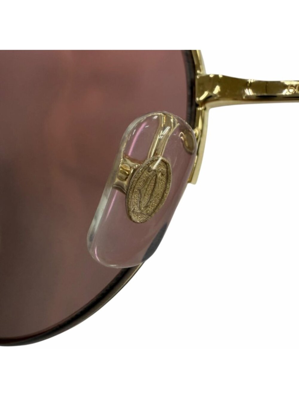 Cartier Panthere Round Half Rim Sunglasses Gold 60 20 Demo Lens Eyewear - Picture 9 of 12
